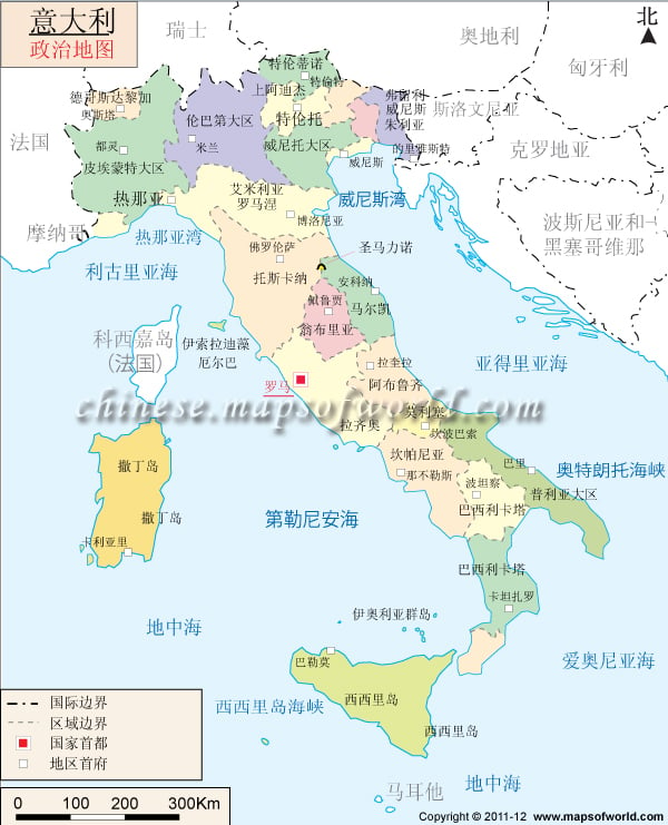 意大利的政治地图
